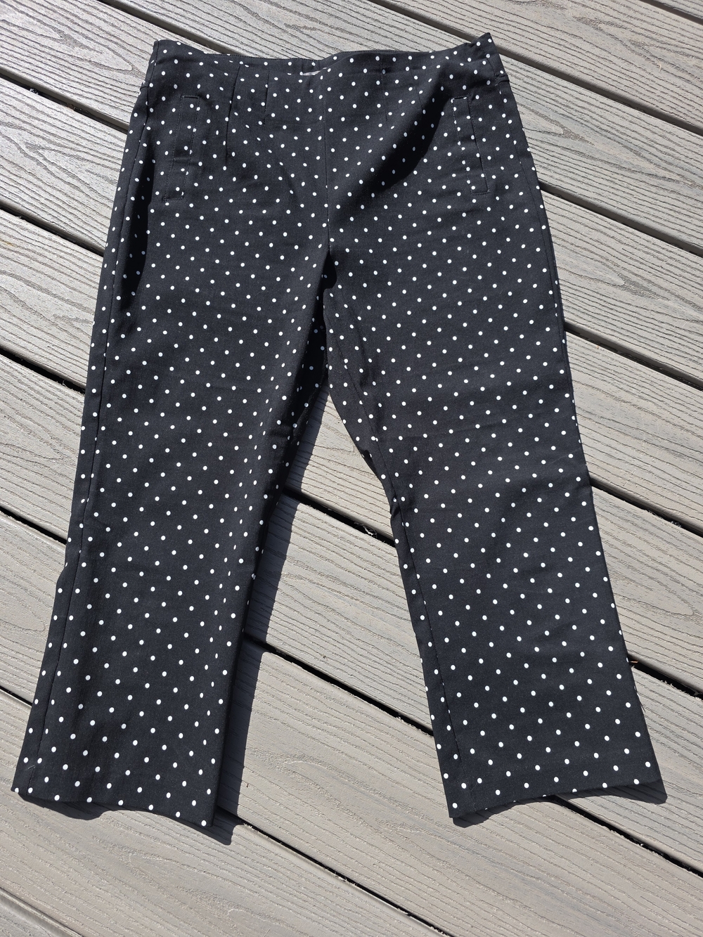 Women's Black & White Polka Dot Capri Pants